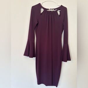 Calvin Klein Deep Purple Long Sleeve Dress